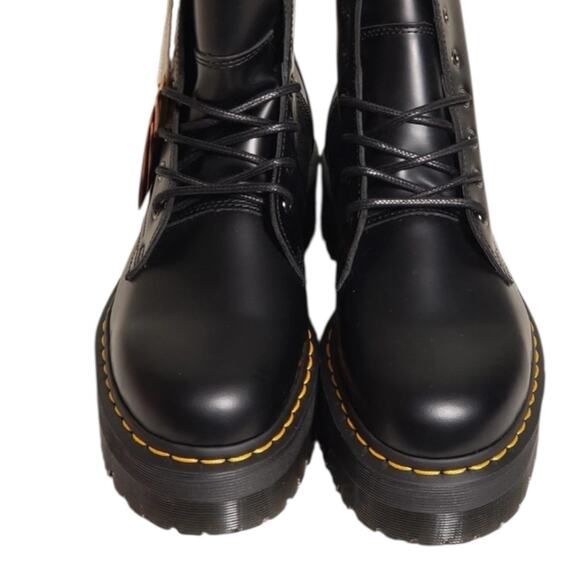 Dr. Martens Jadon Platform Boots Black Leather Lace up Women's 9 US/42 EU punk - Picture 4 of 9